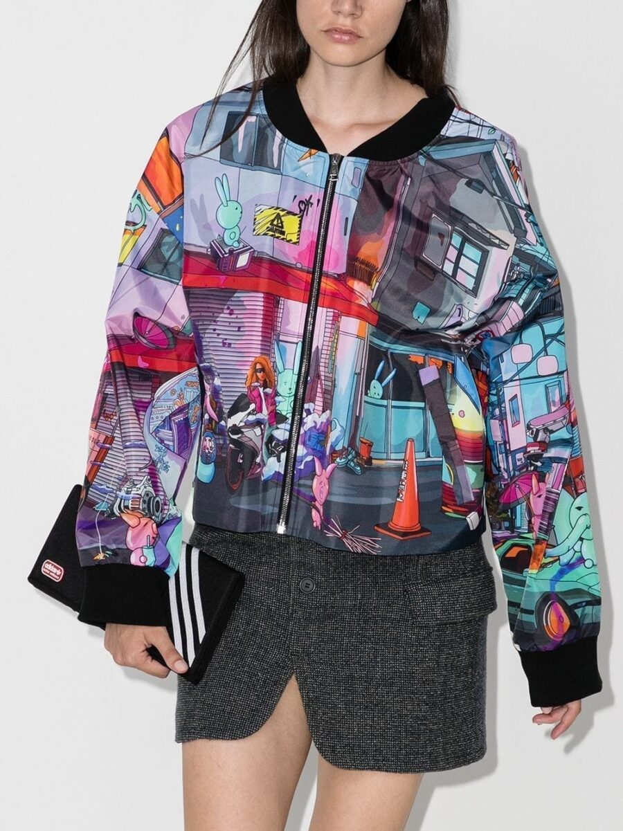 Graphic-Print Bomber Jacket - Image 2